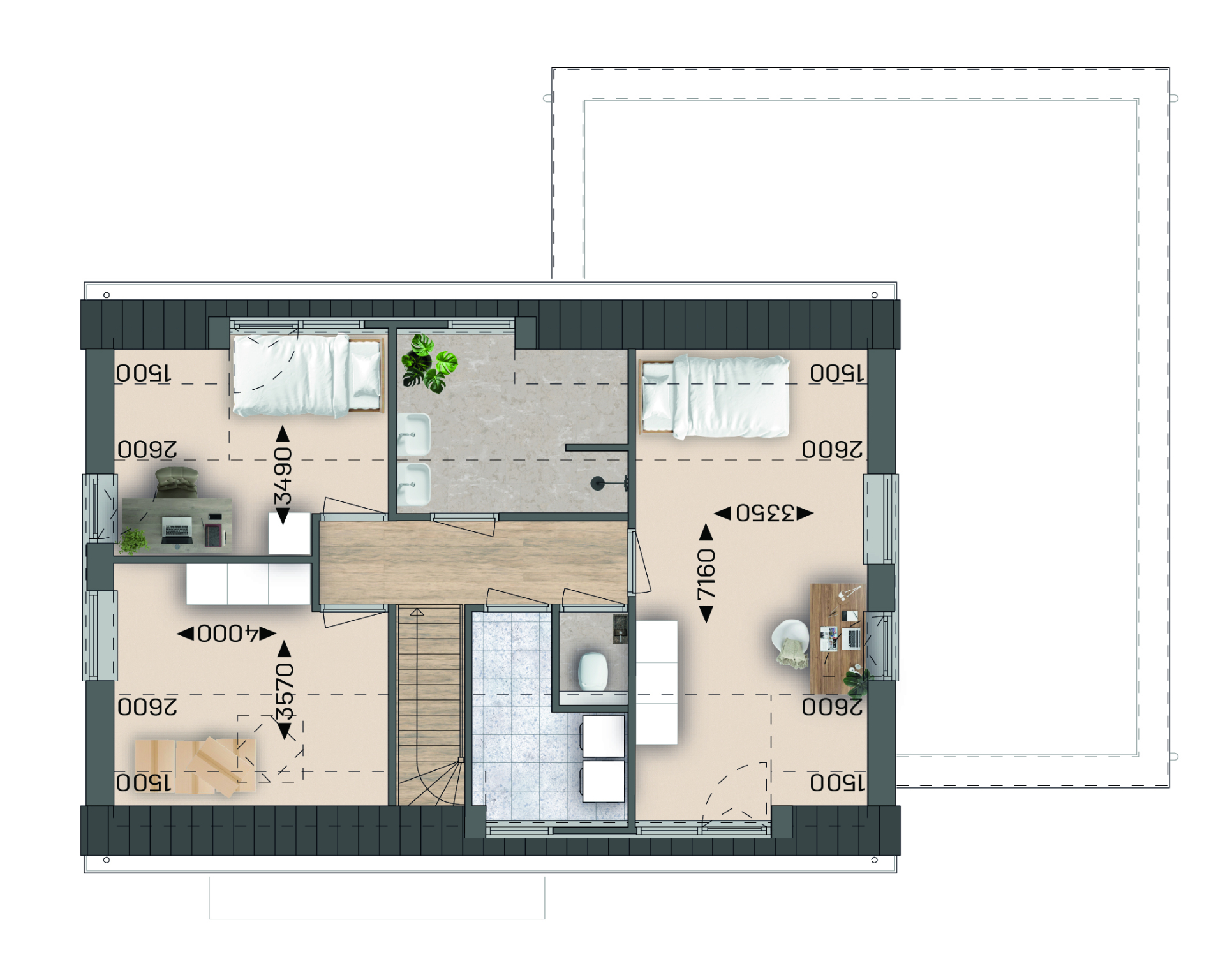 Plattegrond eerste verdieping bouwnummer 7