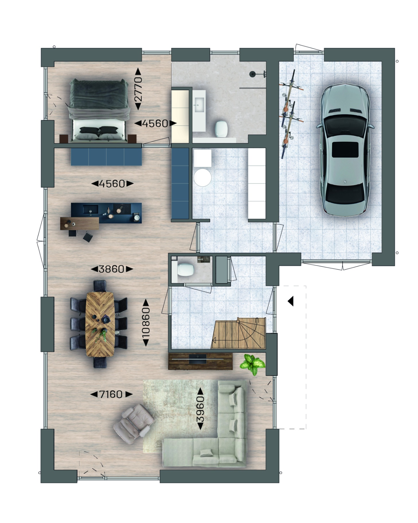 Plattegrond begane grond bouwnummer 4