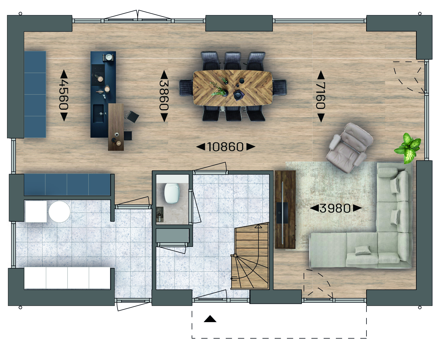 Plattegrond begane grond bouwnummer 11