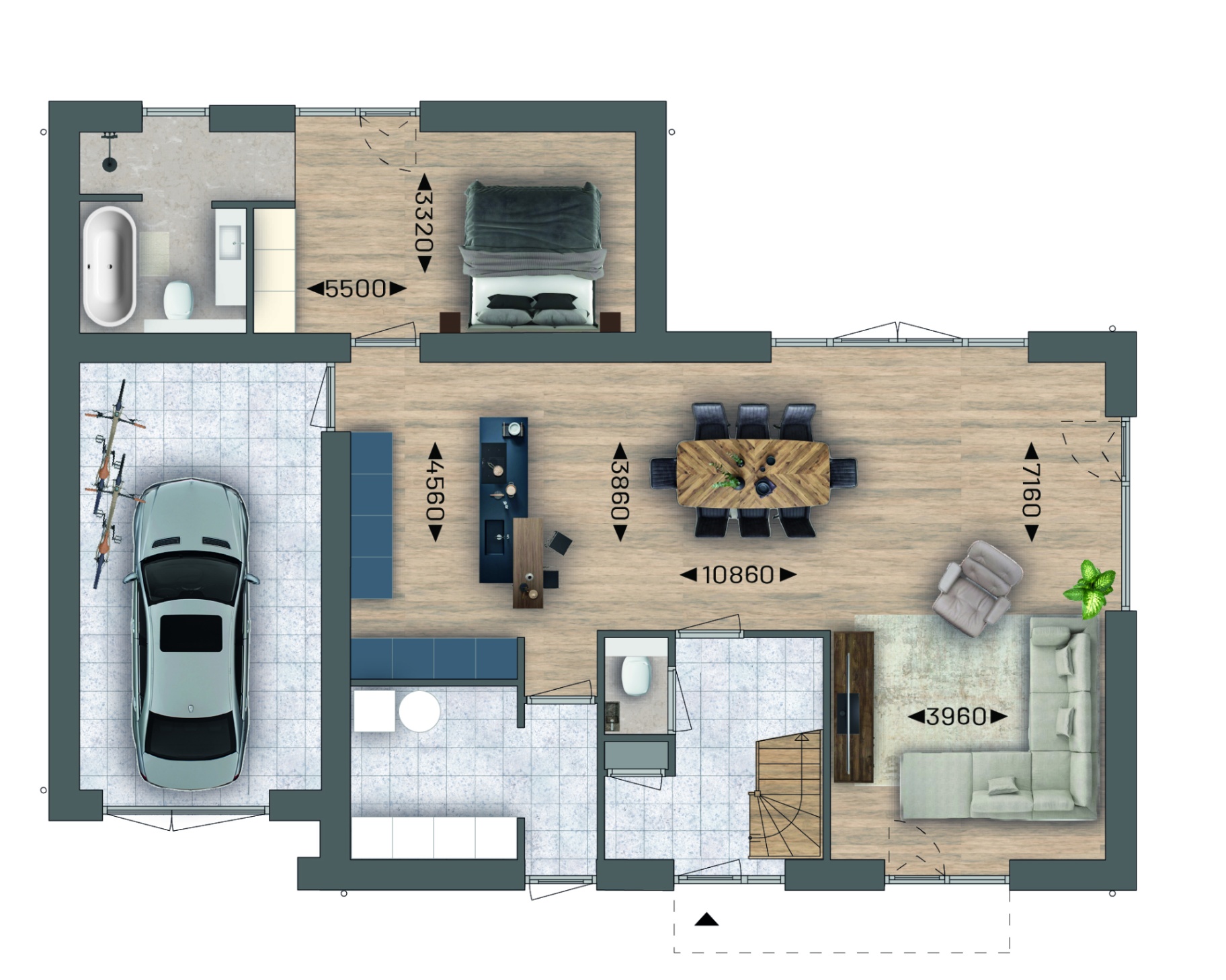 Plattegrond begane grond bouwnummer 5