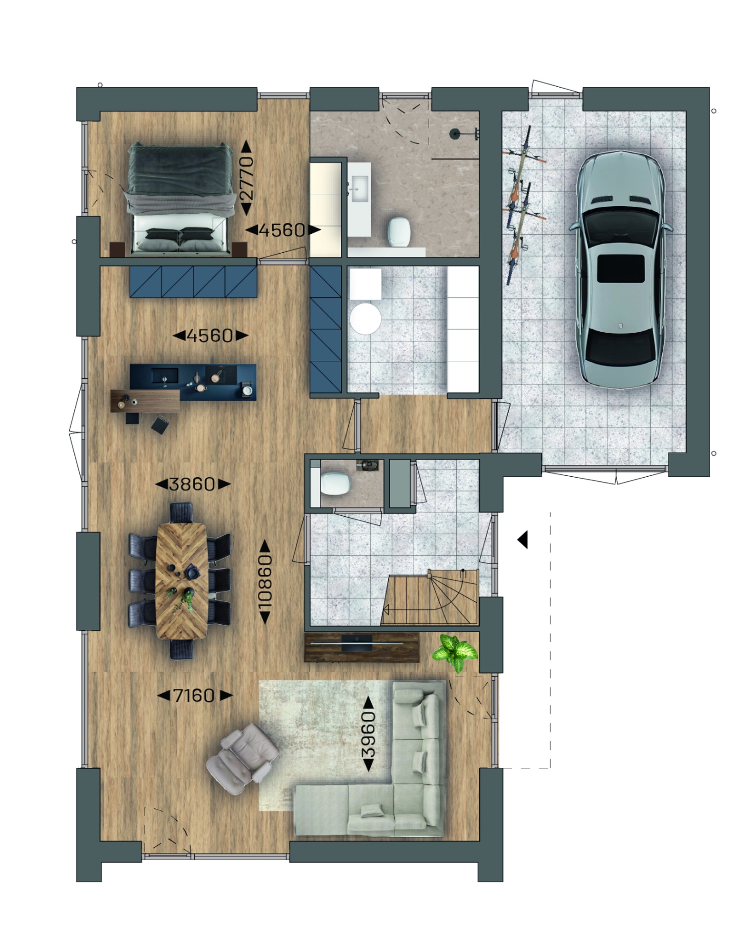 Plattegrond begane grond bouwnummer 3