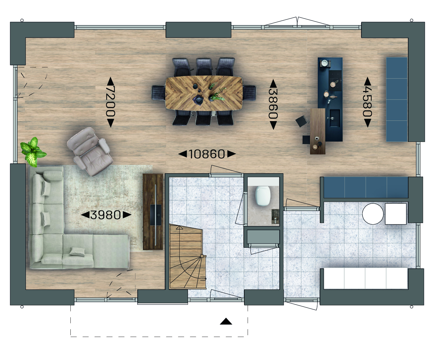 Plattegrond begane grond bouwnummer 9