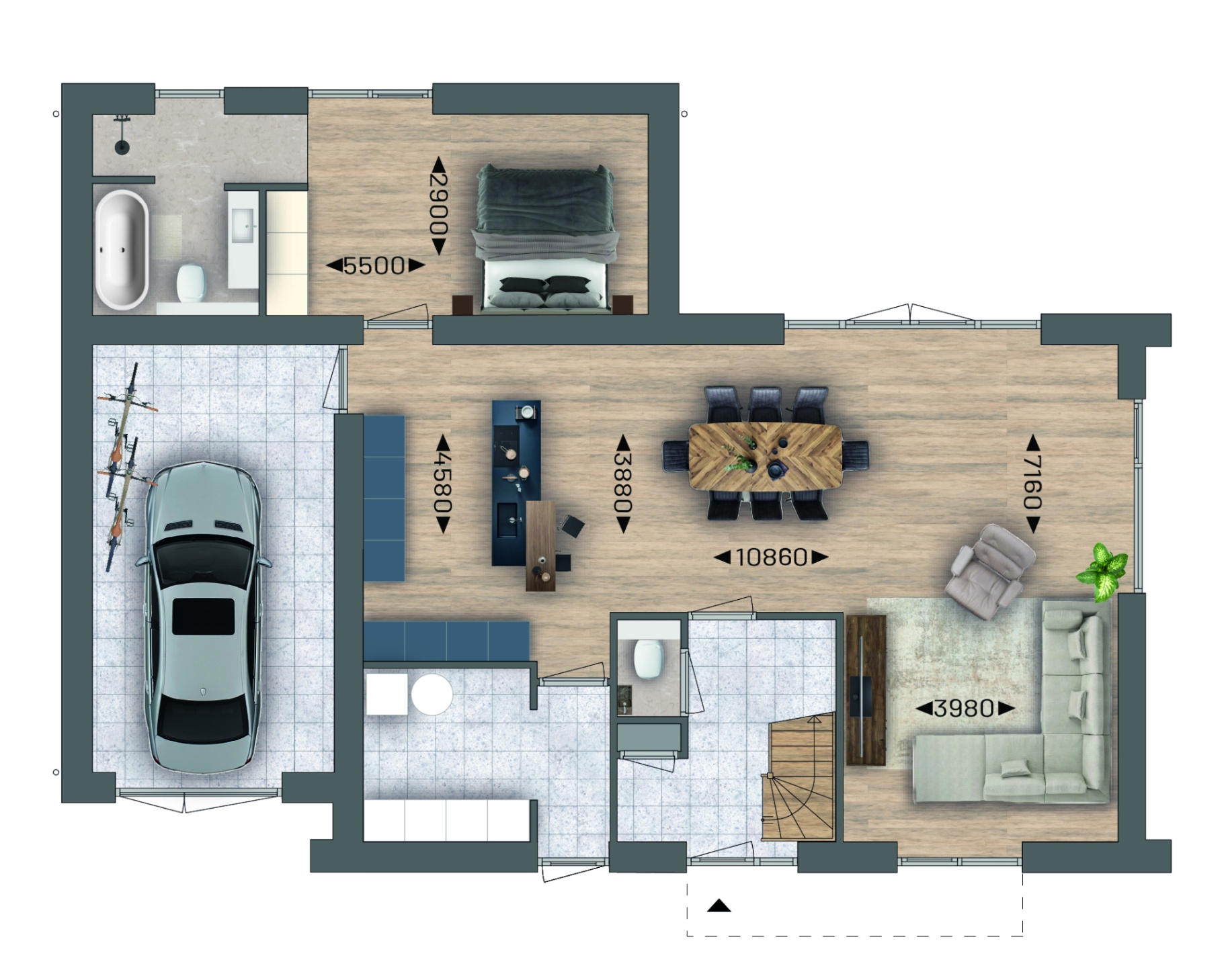 Plattegrond begane grond bouwnummer 6