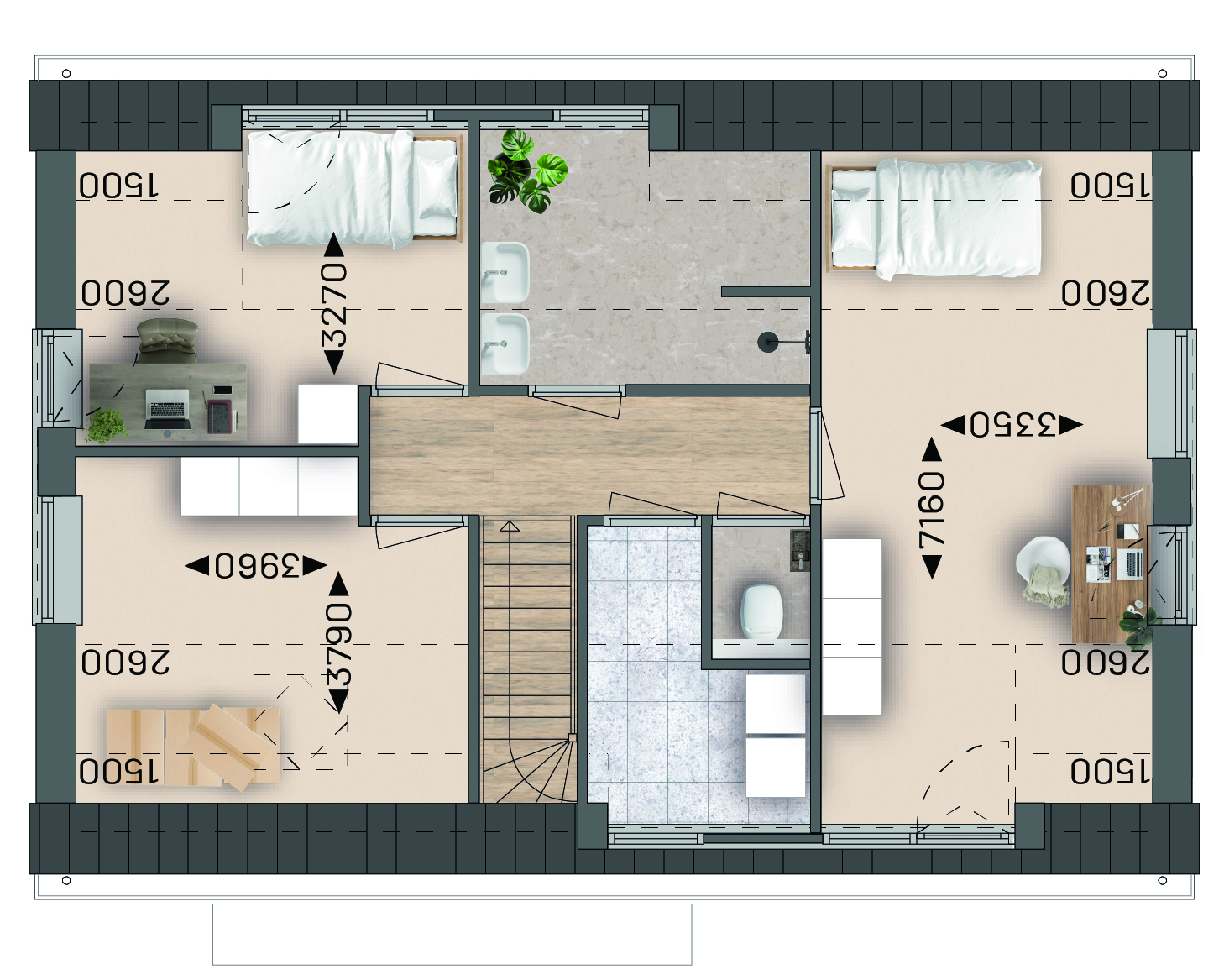 Plattegrond eerste verdieping bouwnummer 8