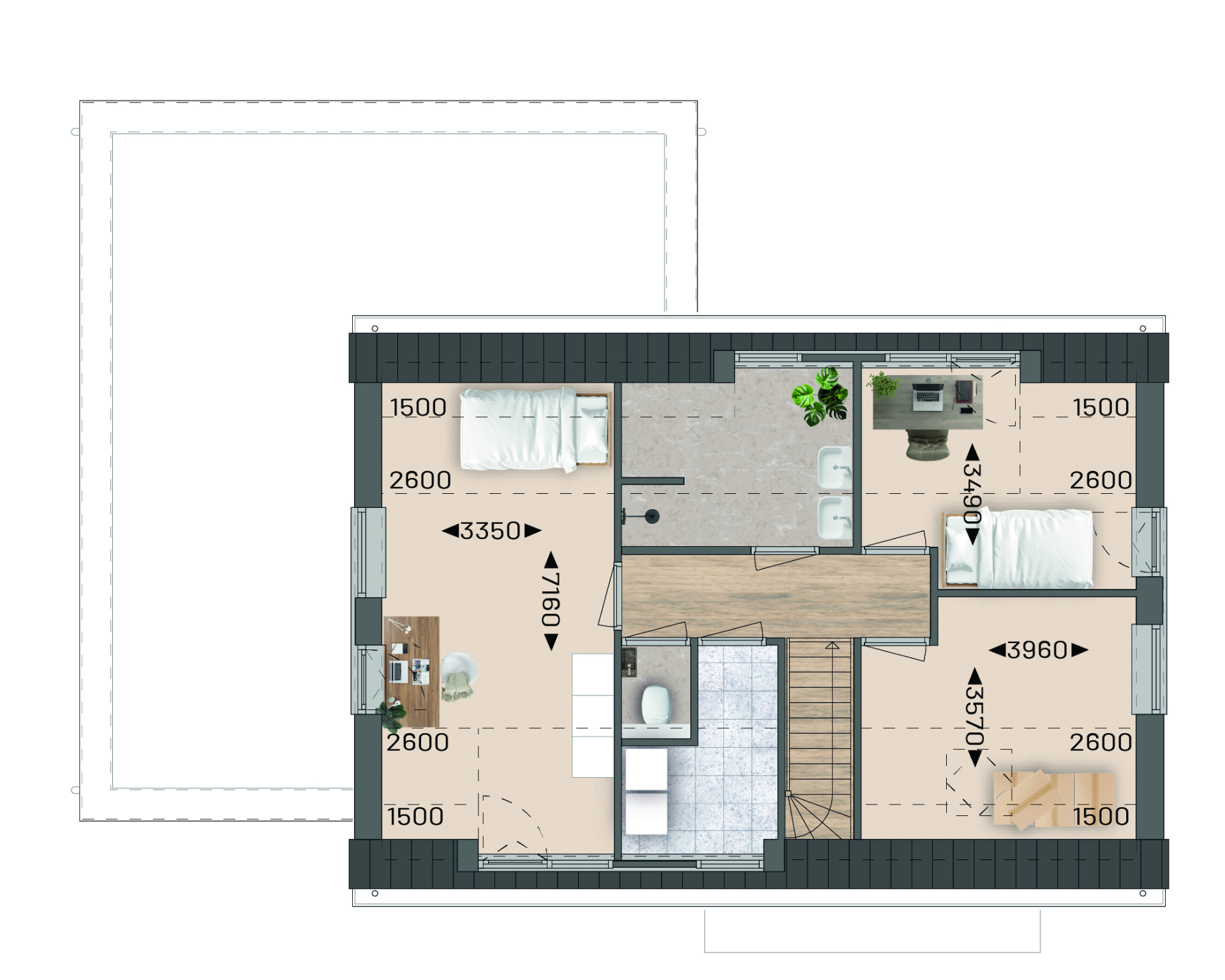Plattegrond eerste verdieping bouwnummer 5