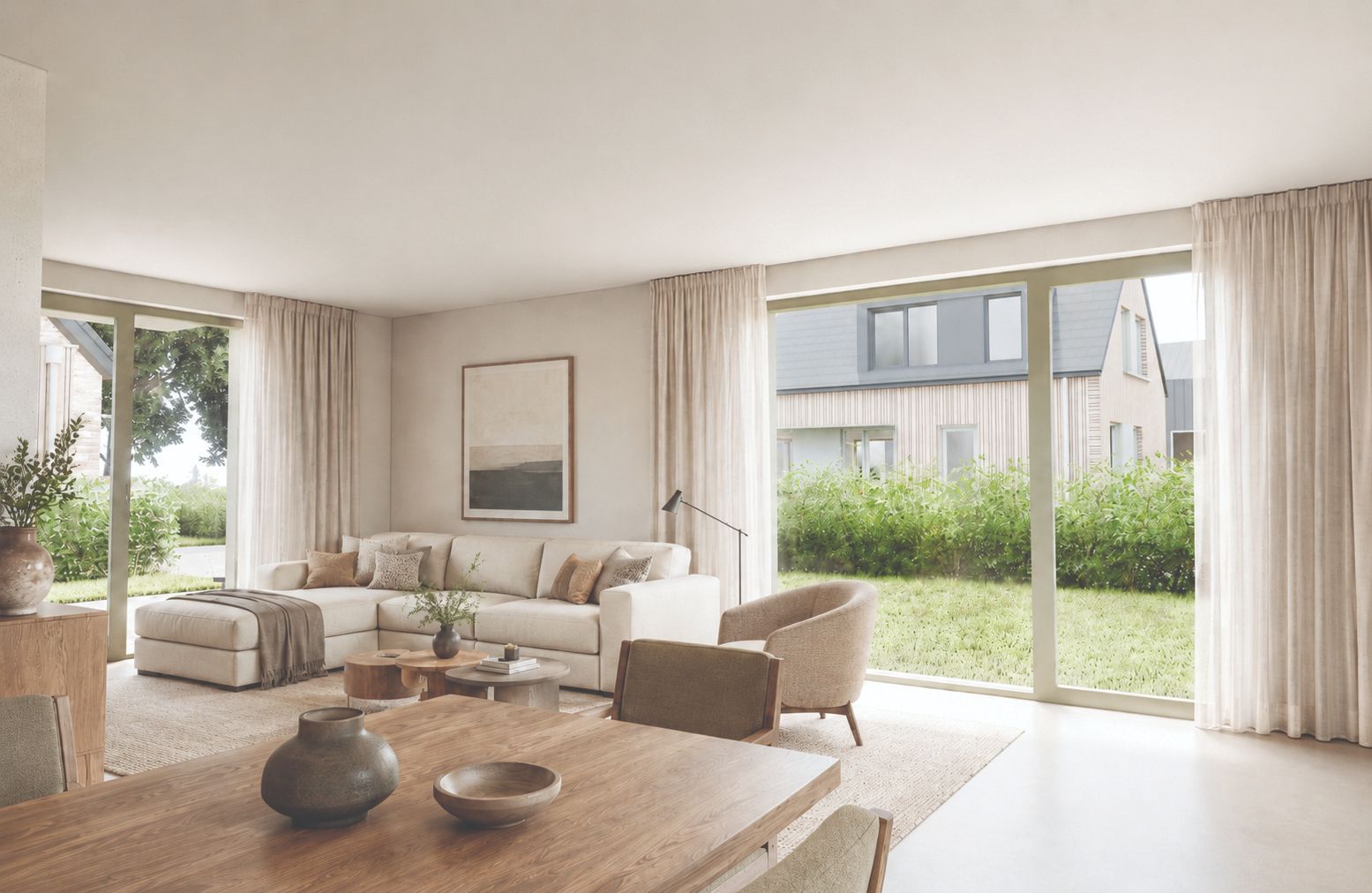 Interieurbeeld woonkamer en keuken