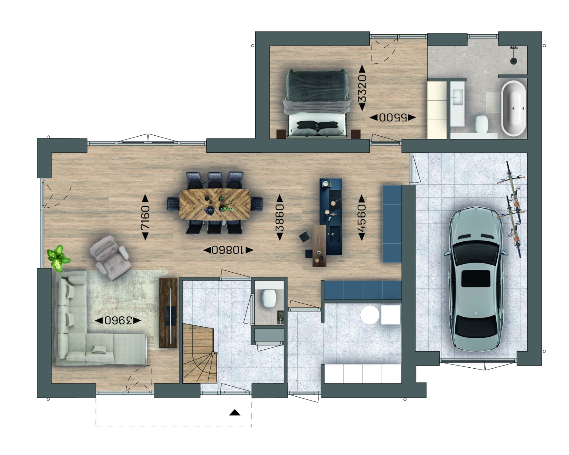 Plattegrond begane grond bouwnummer 7