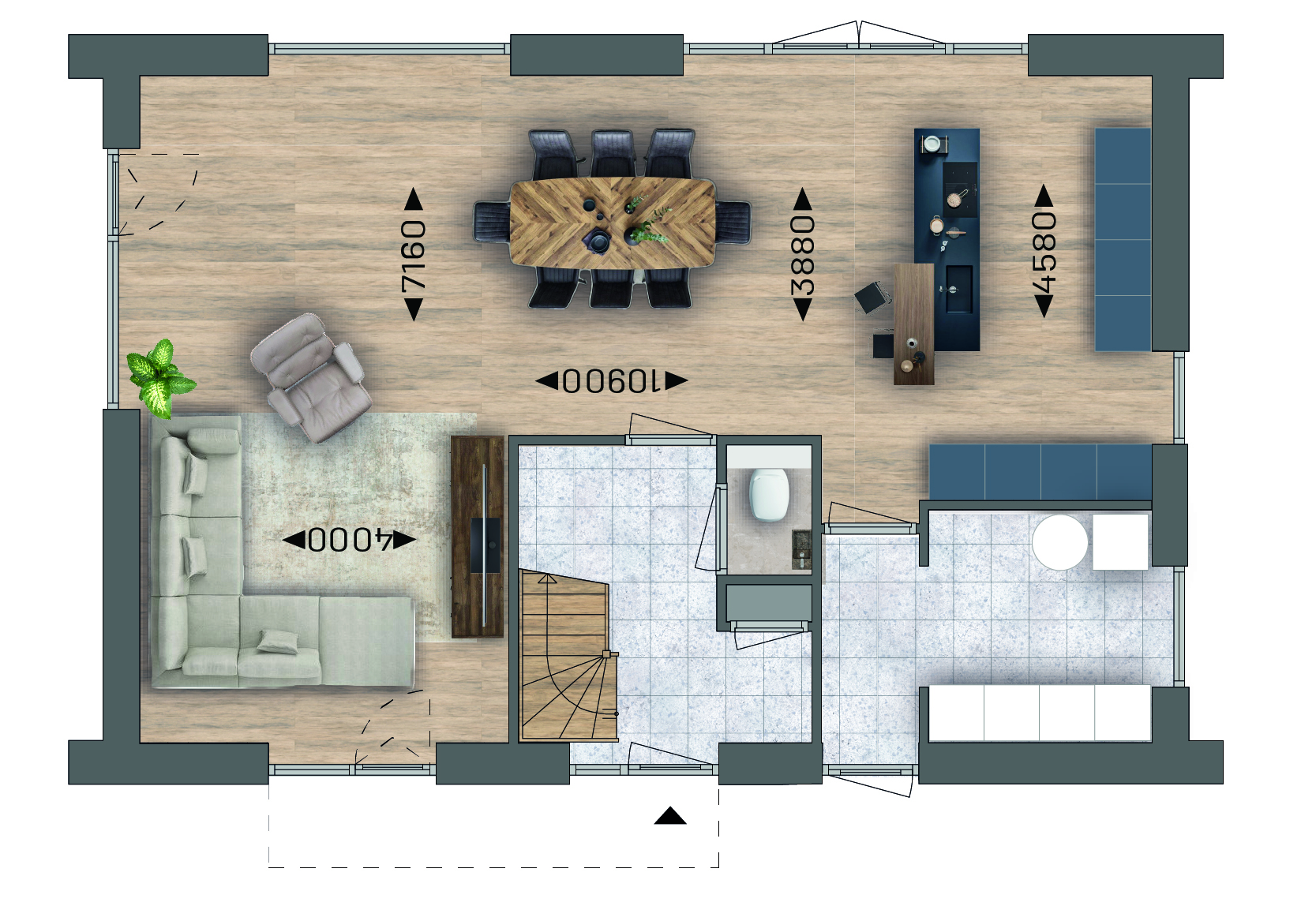 Plattegrond begane grond bouwnummer 10