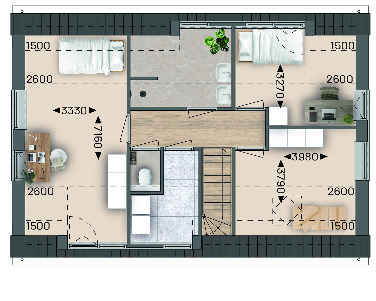 Plattegrond eerste verdieping bouwnummer 11