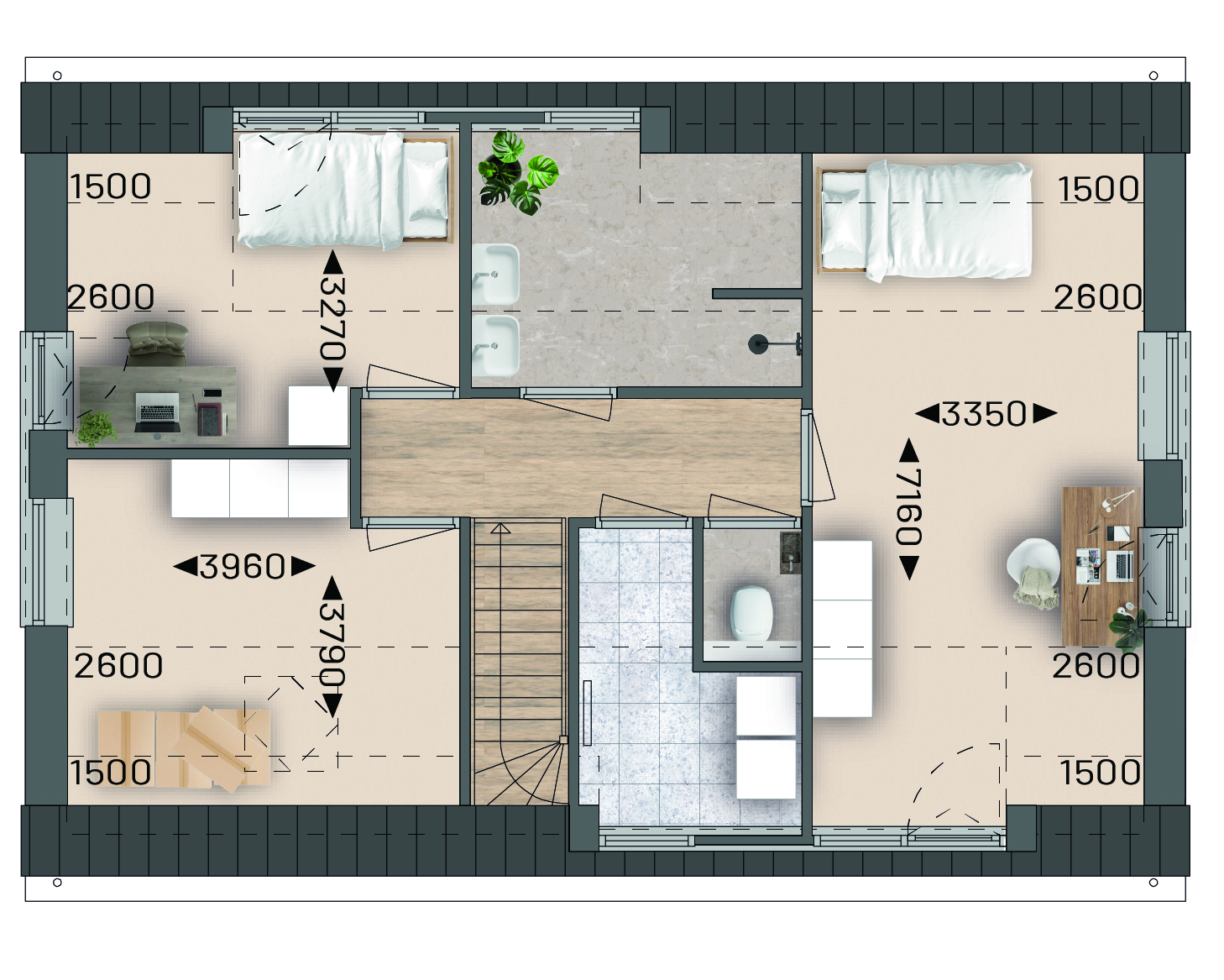 Plattegrond eerste verdieping bouwnummer 9