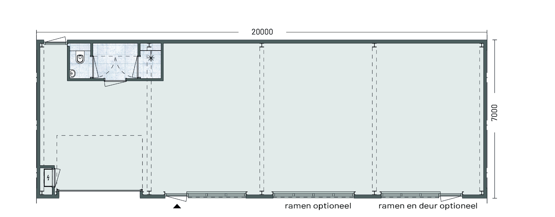 Plattegrond bedrijfsunit bouwnummer 8