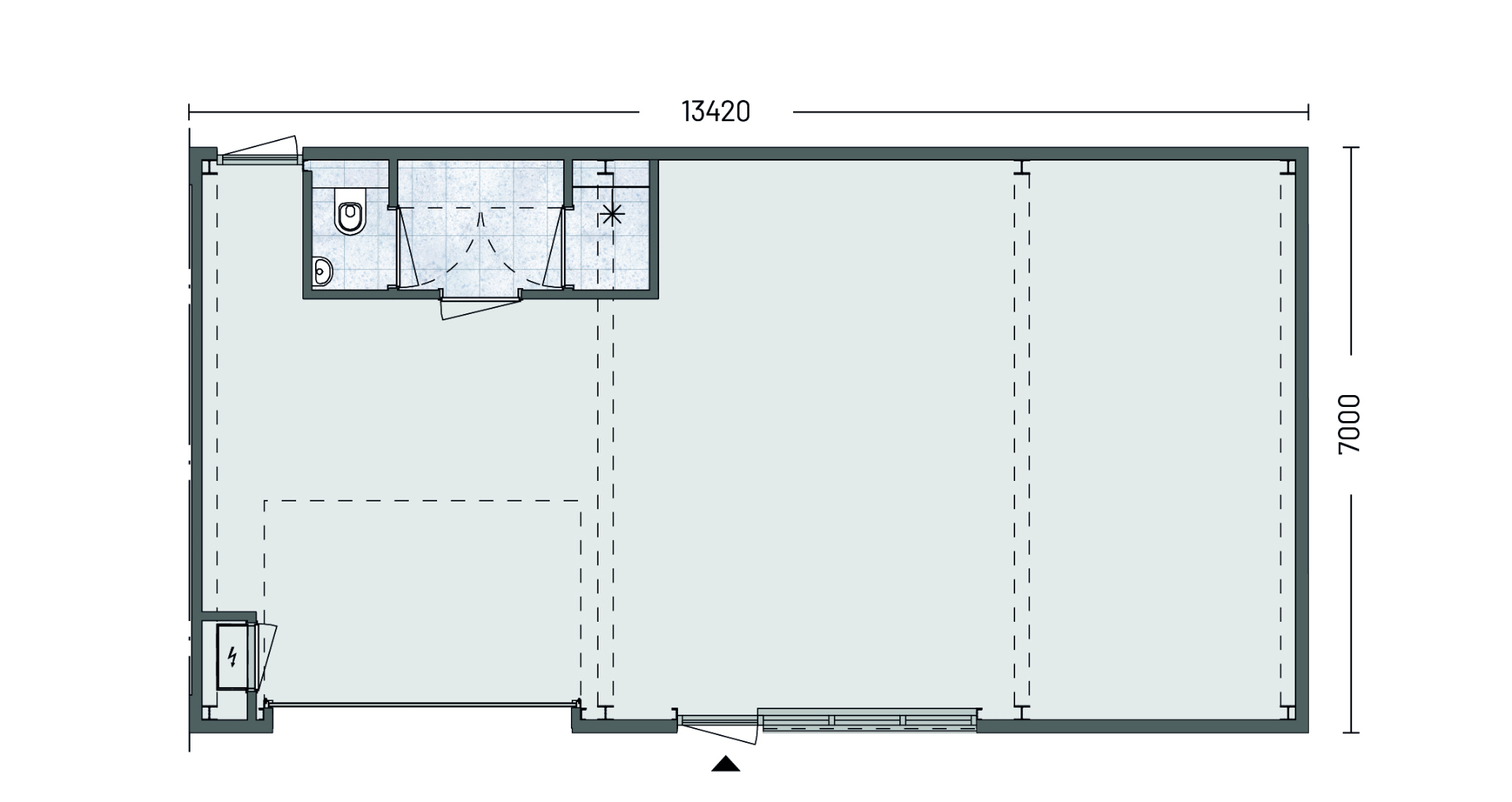 Plattegrond bedrijfsunit bouwnummer 7